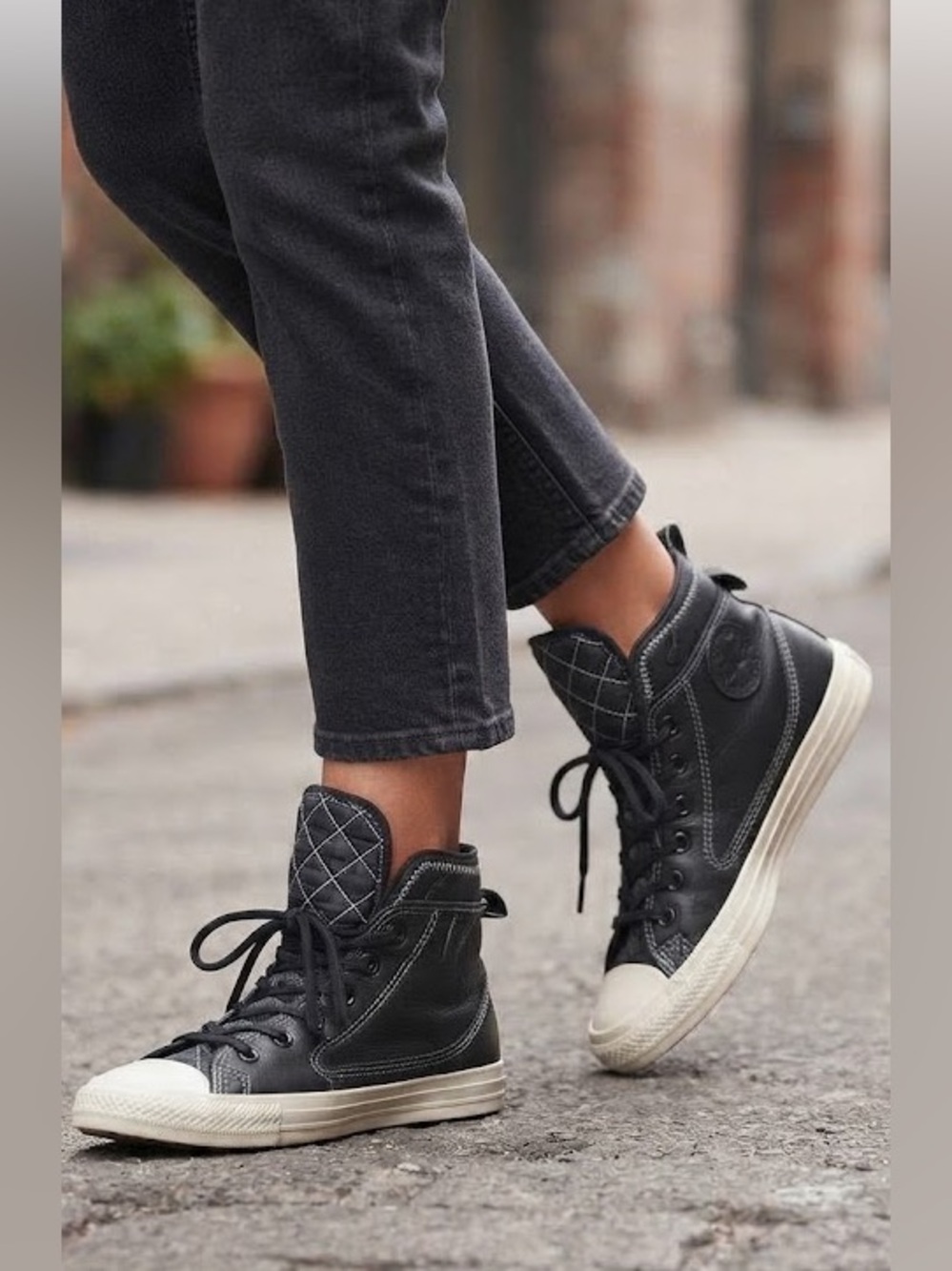 Converse All Star Black and White High-Top Leather waterproof Sneakers Converse